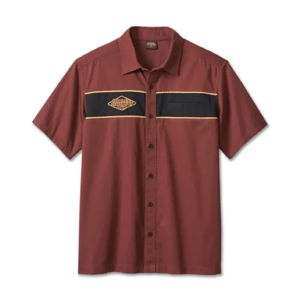 Harley-Davidson Men's 120th Anniversary Mechanic Shirt - Dark Red Size L - Picture 1 of 5